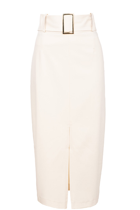 Tiffany Production Midi suknja sa kaišem u istoj boji i šlicem